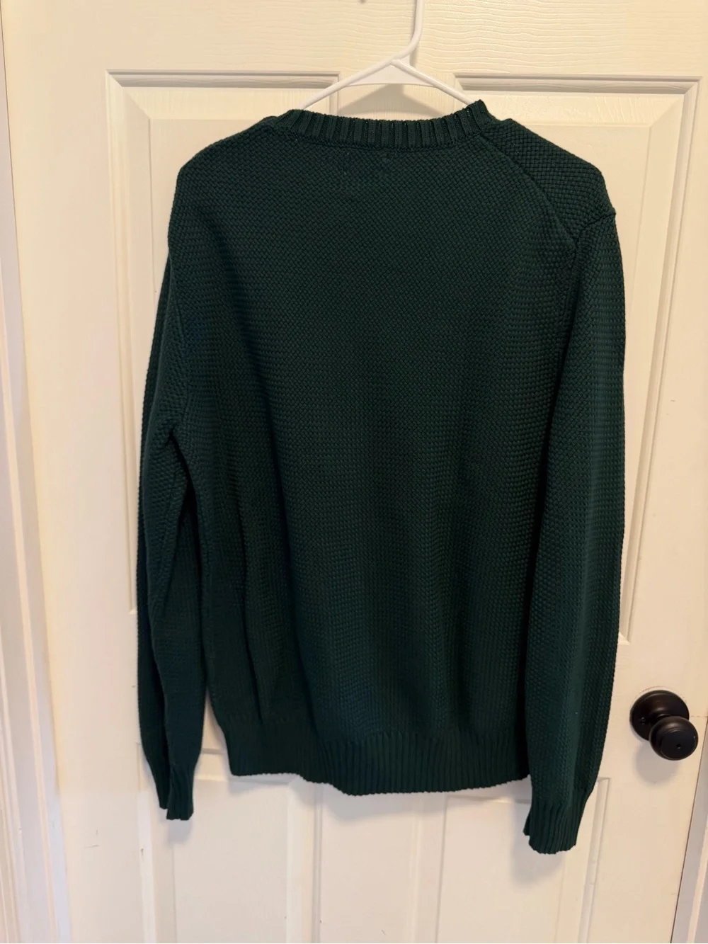 J. Crew Basket Stitch Cotton Crewneck Knit Sweater in Green CQ168 Size Medium